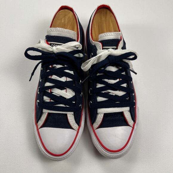 Converse All Star 567039F Red White & Blue Double Upper, Tongue & Laces Size 8 - Picture 3 of 13